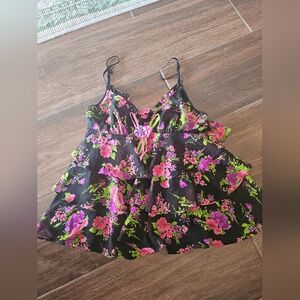 BETSEY JOHNSON BABY DOLL CAMI SZ SMALL FLORAL INTIMATE TOP
